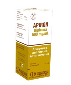 Apiron 500 mg ( metamizol  sódico ) 10 ml