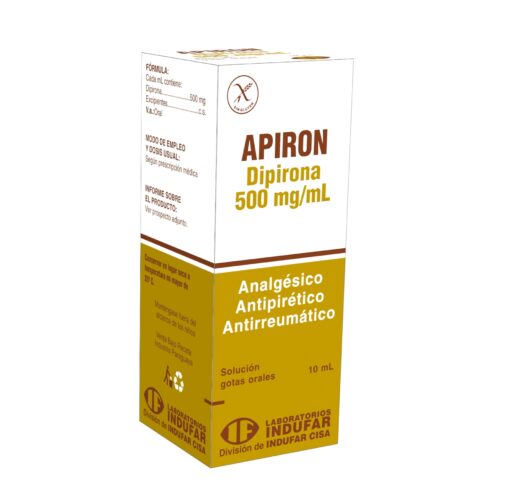 Apiron 500 mg ( metamizol  sódico ) 10 ml