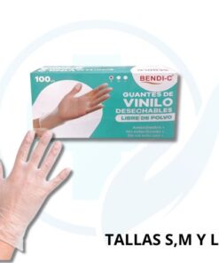 Guantes de Vinilo Desechables Libre de Polvo  ( S, M Y L ) x 100 Und
