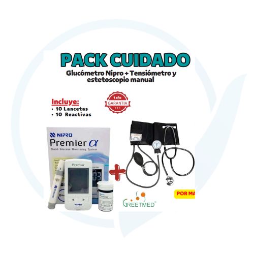 Pack Cuidado ( Glucometro Nipro + Tensiometro y Estetoscopio Manual )
