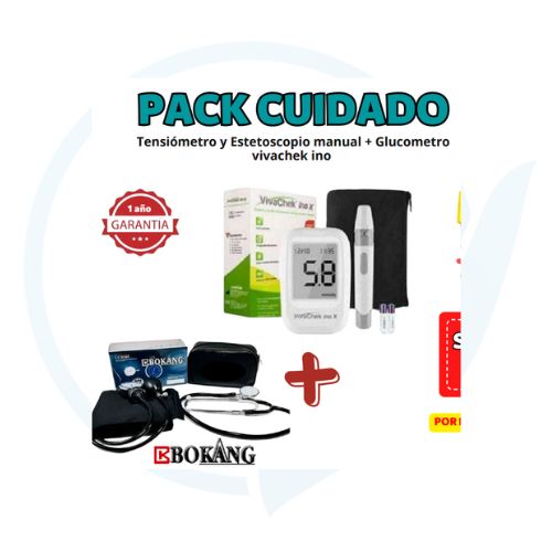 Pack Cuidado Bokang ( Tensiometro + Estetoscopio Manual + Glucometro )