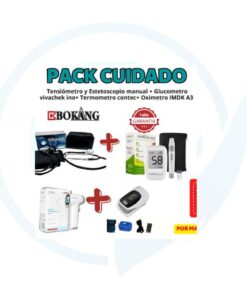 Pack Cuidado Bokang ( Tensiometro + Estetoscopio Manuak + Glucometro + Termometro + Oximetro IMDK A3 )