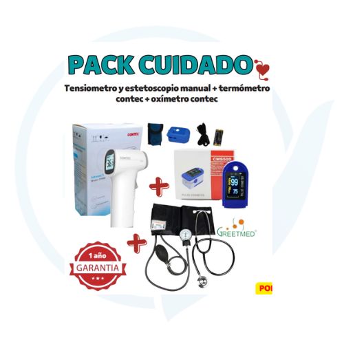 Pack Cuidado ( Tensiometro y Estetoscopio Manual + termometro Contec )