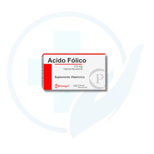 Acido Folico 0.5 mg ( Portugal ) x 100 Tabletas