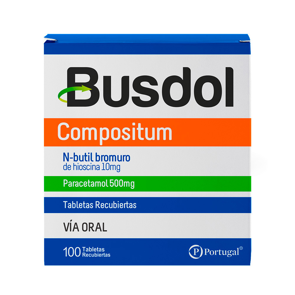 Busdol Compusitum ( N-Butil Bromuro de Hioscina 10 mg + Paracetamol 500 mg )