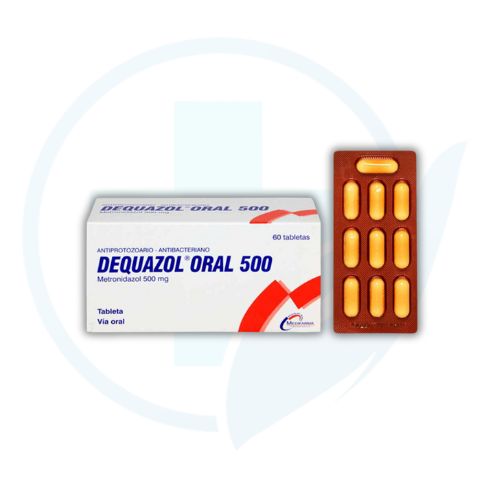Dequazol Oral 500 (Metronidazol 500 mg) Caja x 60 Tabletas