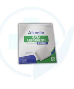 Gasa Absorbente Esteril 7.5 cm x 7.5 cm x 8 Ply (Alkhofar) Caja x 20 Sobres