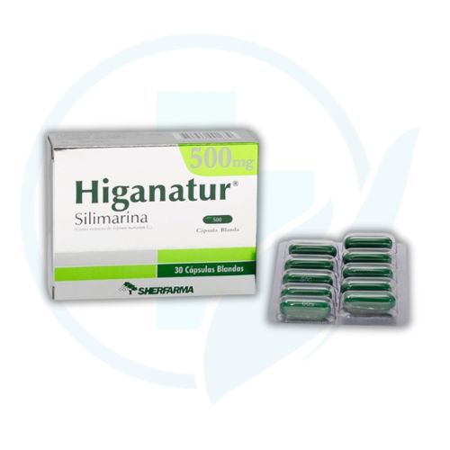 Higanatur 500 mg (Silimarina) Caja x 30 Capsulas Blandas