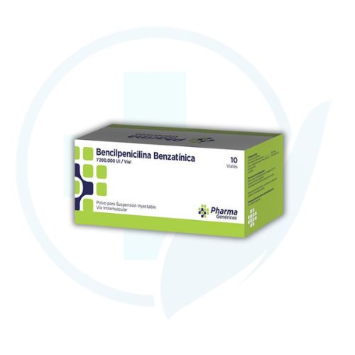Bencilpenicilina Benzatinica 1,200,000 UI (Pharmagenericos) Caja x 10 Viales