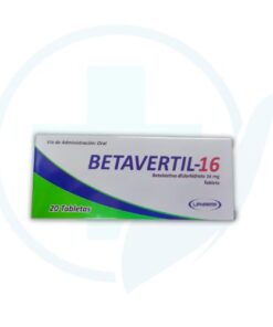 Betavertil - 16 (Betahistina Disclorhidrato 16 mg) Caja x 20 Tabletas