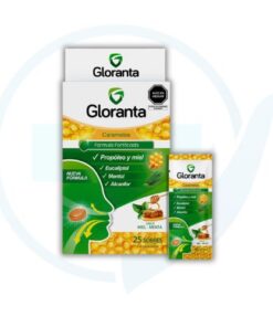 Gloranta Caramelos Sabor a Miel y Menta Caja x 25 Sobres x 4 Caramelos