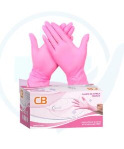 Guantes de Nitrilo Rosado (CB) Caja x 100 Unds