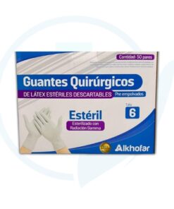 Guantes Quirúrgicos Estéril Talle 6 (Alkhofar) Caja x 50 Pares