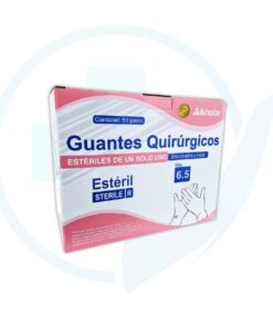 Guantes Quirúrgicos Estéril Talle 6.5 (Alkhofar) Caja x 50 Pares