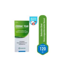 Codinal Plus Jarabe (Fosfato de Codeina 10 mg + Clorhidrato de Pseudoefedrina 30 mg + Maleato de Clorfenamina 2 mg) 120 ml