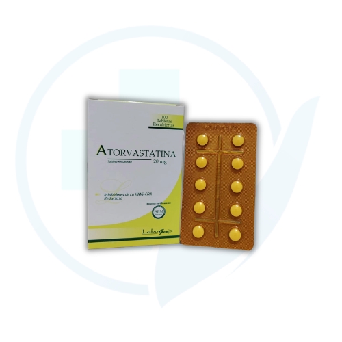 Atorvastatina 20 mg (Labogen) Caja x 100 Tabletas