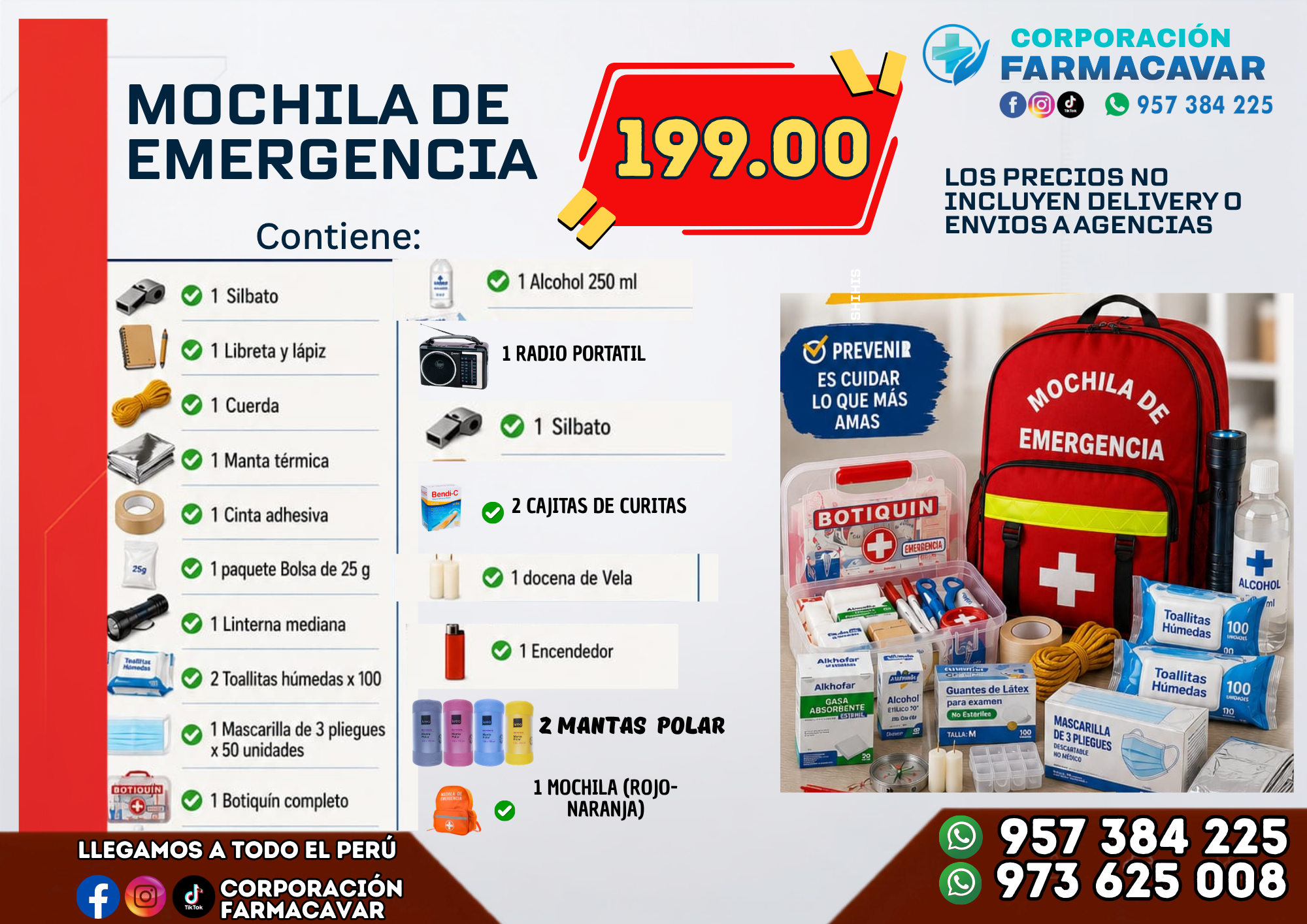 MOCHILA DE EMERGENCIA EQUIPADA
