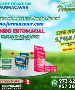 COMBO ESTOMACAL (SAL DE ANDREW VERDE 100UNDS Y 1 AZUL 30UNDS Y 1 CAJA DE BISMUALIV)